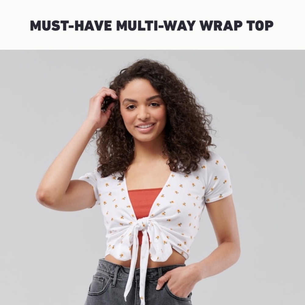 NWT floral multi way wrap crop top